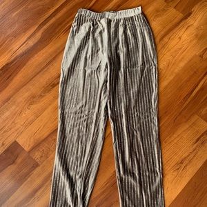 Grey sparkly stripe cigarette pants